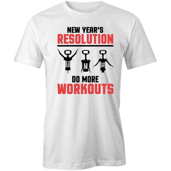 New Year's Resolution Do More T-Shirt | Fun Holiday White Tee Gift