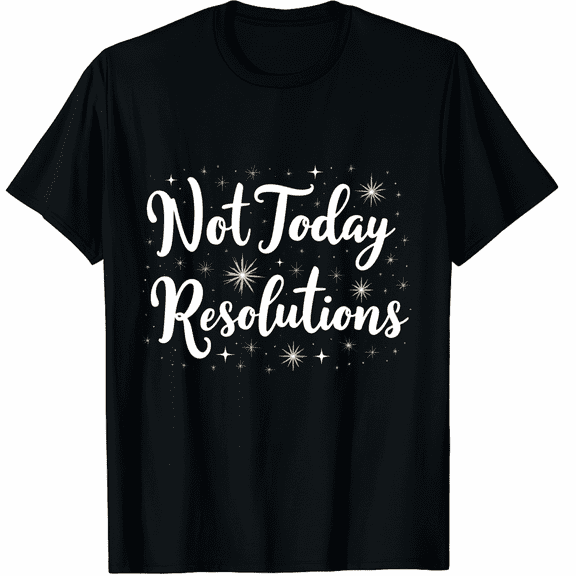 New Year's Resolutions Not Today Graphic Tee T-Shirt for Men Women