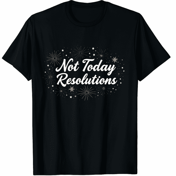 New Year's Resolutions Not Today Graphic Tee T-Shirt for Men Women