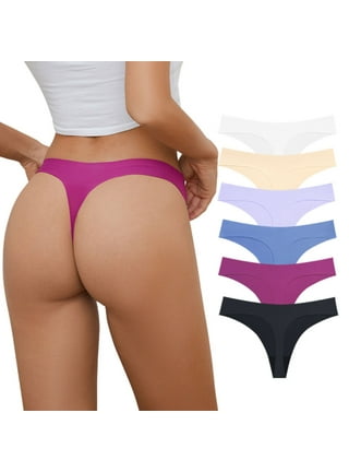Knosfe Thongs G String Low Rise Stretch Seamless Sexy Ladies Underwear  Panties Plus Size Ginger S