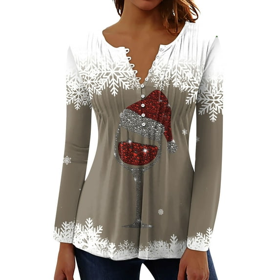 New Years Clearance Today 2025 Christmas Plus Size Tops,Christmas Sleeveless Tops for Women - Cool & Comfortable,Christmas Tops for Women - Khaki XL