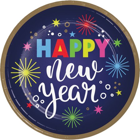 New Years Eve Paper Plates, 24 ct