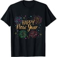 thumbnail image 1 of New Years Eve Party Supplies NYE 2023 Happy New Year Short Sleeve T-ShirtMen and women, Black T-shirt, size: Extra large, 1 of 4
