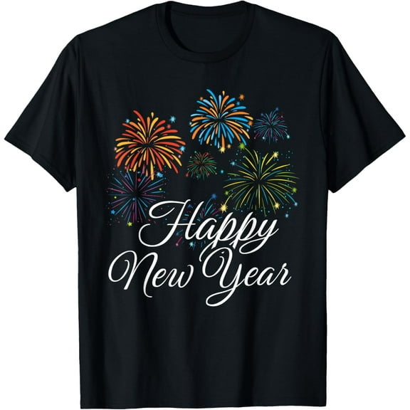 New Years Eve Party Supplies NYE 2025 Happy New Year 2025 T-ShirtMen and women, Black T-shirt, size: Extra large