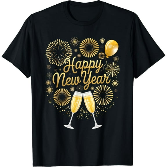 New Years Eve Party Supplies NYE Matching Happy New Year T-Shirt