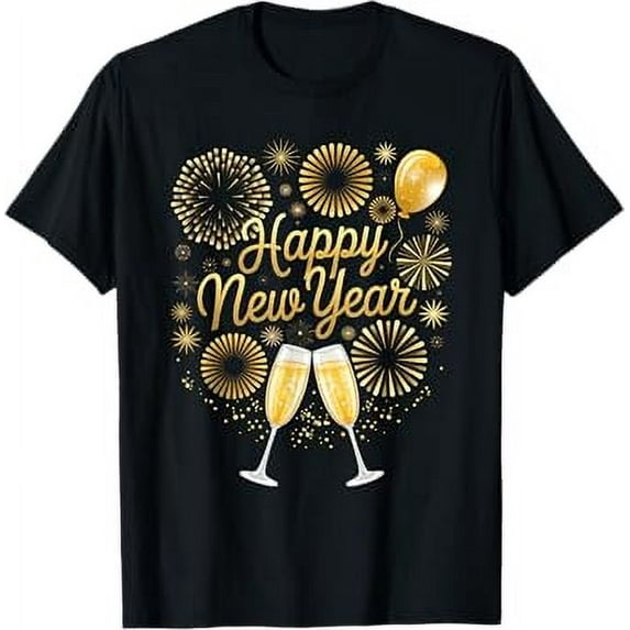 New Years Eve Party Supplies NYE Matching Happy New Year T-Shirt