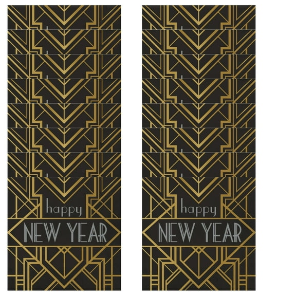 New Years Eve Party Supplies Square Roaring 20's Lunch or Dinner Napkin Foil Stamp Pack of 16