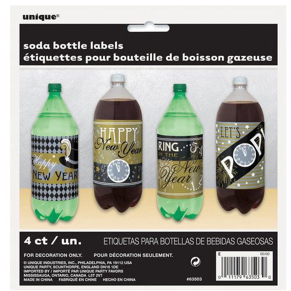 New Years Eve Soda Bottle Labels, 4-Count - Walmart.com