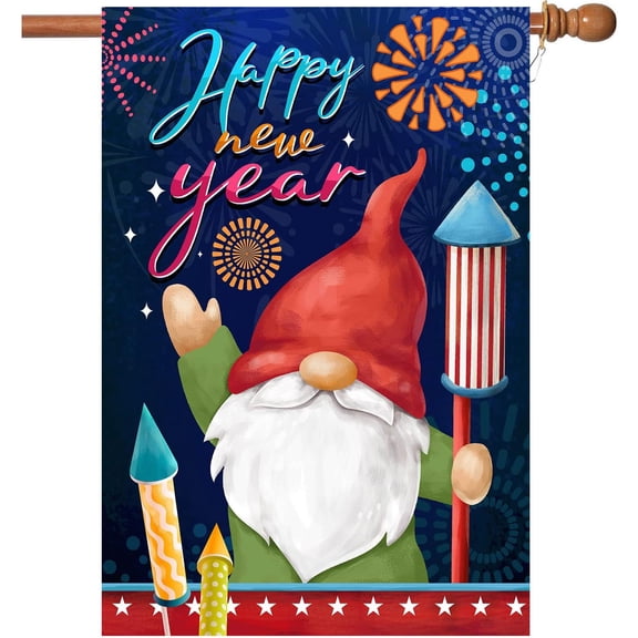 New Years Flag,Happy New Year Garden Fireworks Flag 28x40 Inch Season Spirit Flags for New Year
