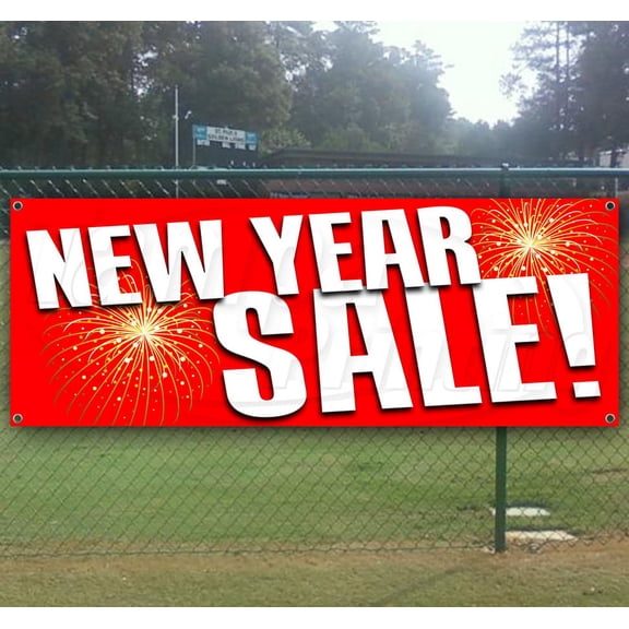 New Years Sale 13 oz Vinyl Banner With Metal Grommets