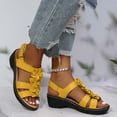 thumbnail image 1 of New Years Summer Clothes for Women 2023,AXXD Women's Shoes Anti-Slip Sandals Open Toe Summer Slippers Beach Shoes for New Trends Yellow 6, 1 of 7