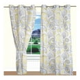 New Yellow/Grey Paisley Printed Window Treatment Curtain (Panel, Yellow