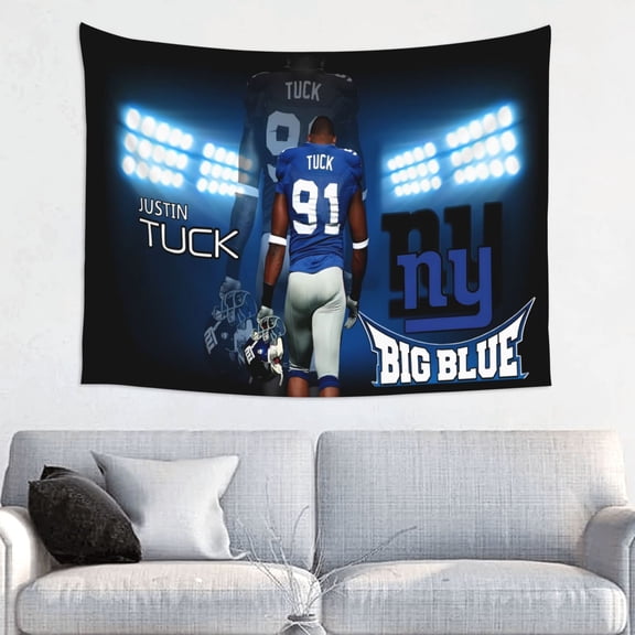 New_York 1 Beautiful Bedroom Tapestry, Stylish Home Decor, Football Team Theme Living Room Wall Hanging Background, Football Fan Holiday Gift Interior Decoration 29"X37"