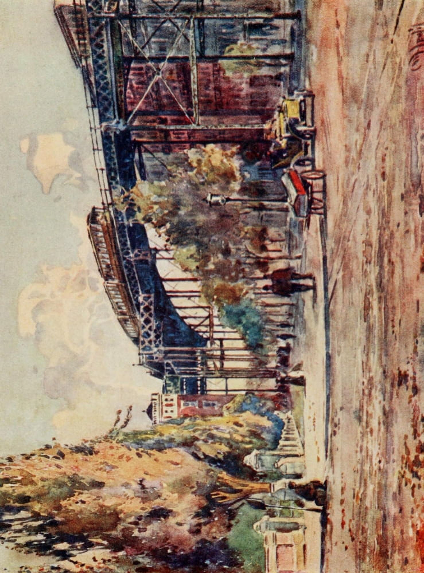 New York 1911 Elevated Railway at 110th Street Canvas Art - Martin Lewis (18 x 24)