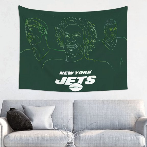 New_York 2 Beautiful Bedroom Tapestry, Stylish Home Decor, Football Team Theme Living Room Wall Hanging Background, Football Fan Holiday Gift Interior Decoration 29"X37"