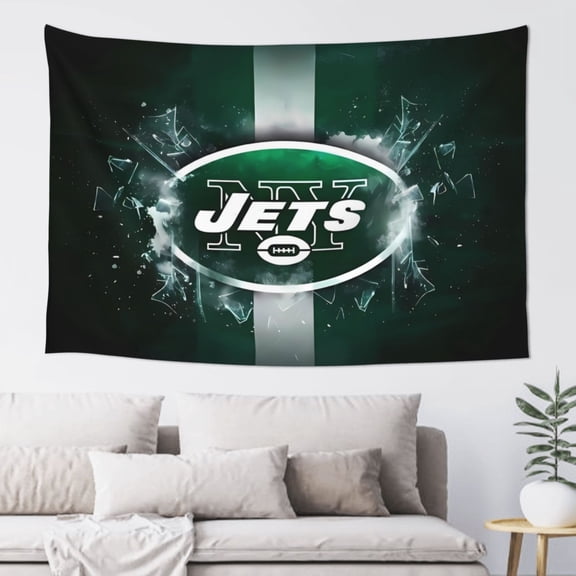 New_York 2 Indoor Decorative Wall Tapestry 60x40 Inch, Football Team Theme Wall Hanging Personalized Tapestry, Home Fashion Decor for Living Room, Bedroom, Kitchen, Dorm, Fan Gift