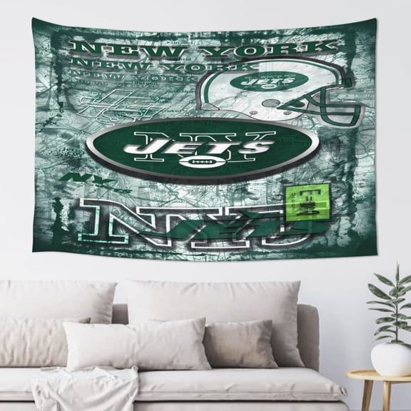 New_York 2 Indoor Decorative Wall Tapestry 60x40 Inch, Football Team Theme Wall Hanging Personalized Tapestry, Home Fashion Decor for Living Room, Bedroom, Kitchen, Dorm, Fan Gift