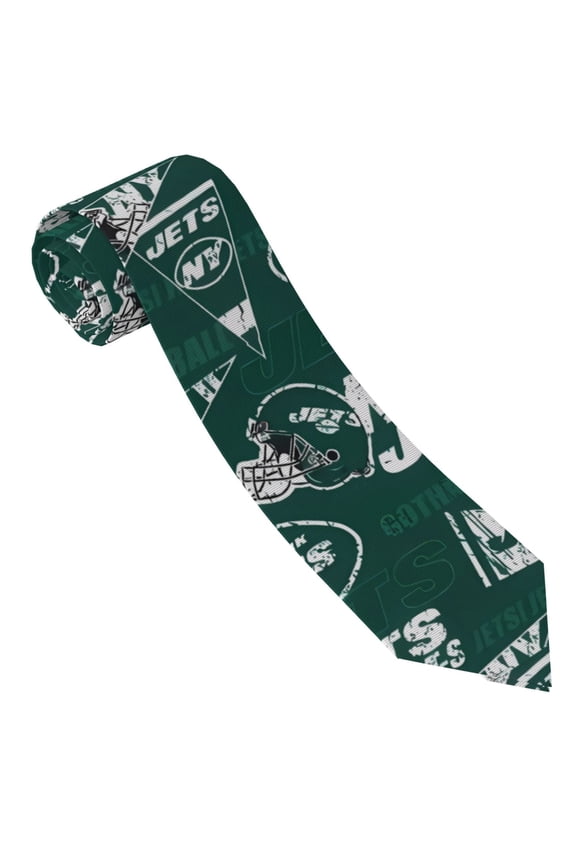 New_York 2 Men's Suit Silk Tie, Three-Dimensional Fashionable Flat Tie, Back Anti-Floating Buckle Design. Gift For American Football Fans, Suitable For Wedding Party, Father'S Day Gift