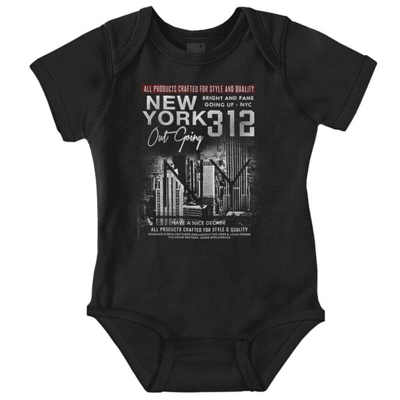 New York 312 Out Going Fame Up Romper Boys or Girls Infant Baby Brisco Brands NB