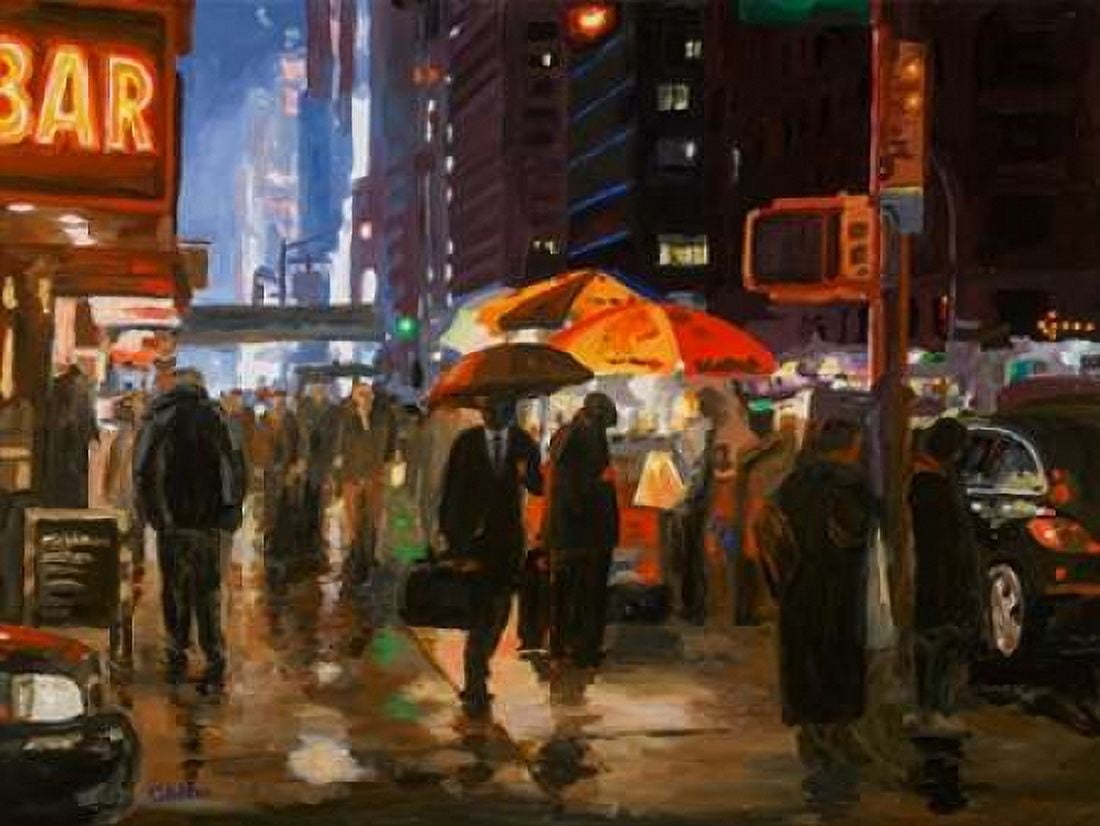 New York 6th avenue Canvas Art - HJ Hofstra (22 x 28)