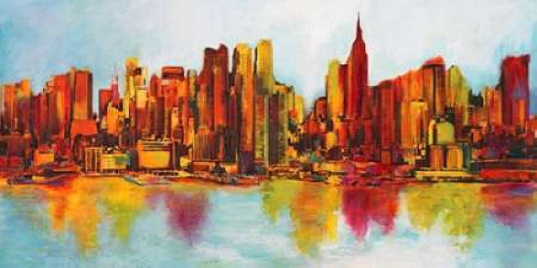 New York Abskyline Canvas Art - Claude Becaud (10 x 20)