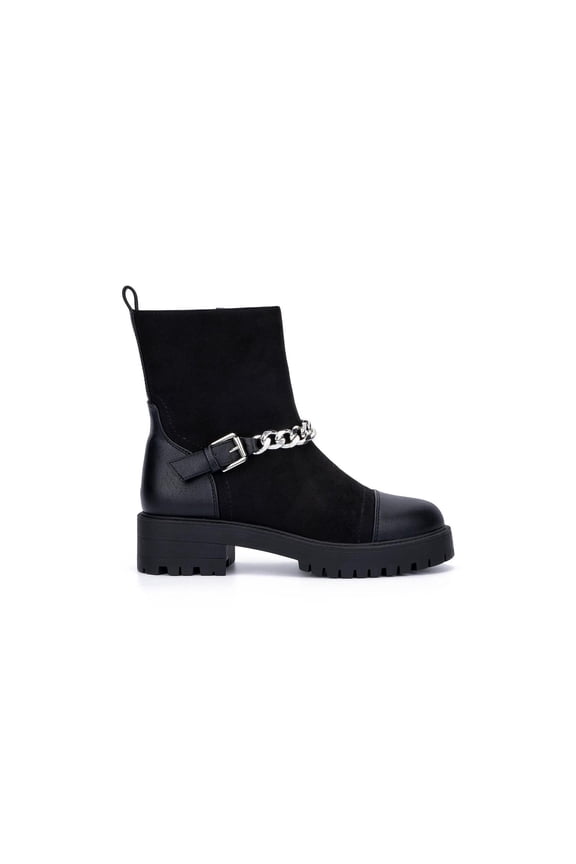 Womens Jada Chain Booties, BLACK, Size 10.0