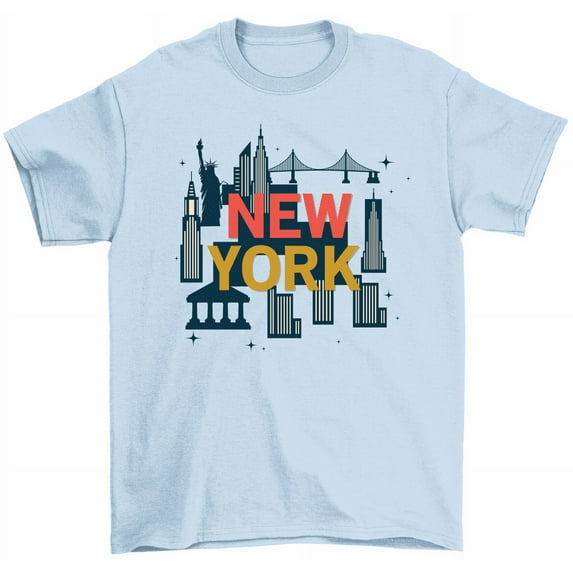 New York Architecture T-Shirt NYC Landmark Buildings Cityscape Travel Tees