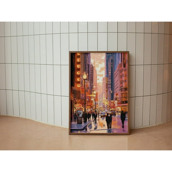 New York Art Poster, Nyc Poster, Nyc, America Art Poster, New York Poster, New York Gift, New York Decor, Travel Poster, Housewarming908, Stretched Canvas Size 8x12