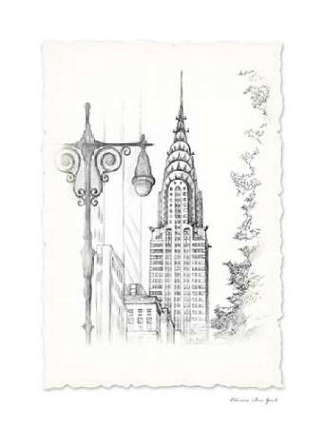 New York Avenue Pen and Ink Canvas Art - Art Atelier Alliance (22 x 28)