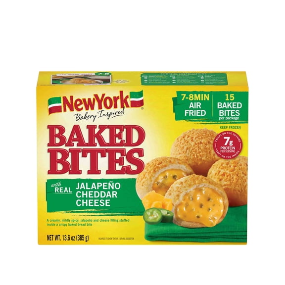 New York Bakery Baked Bites, Real Jalapeo Cheddar, 15 Count, Frozen Snacks and Appetizers