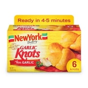 New York Bakery Real Garlic Hand-Tied Garlic Knots, 7.3 oz (6 Count), Frozen