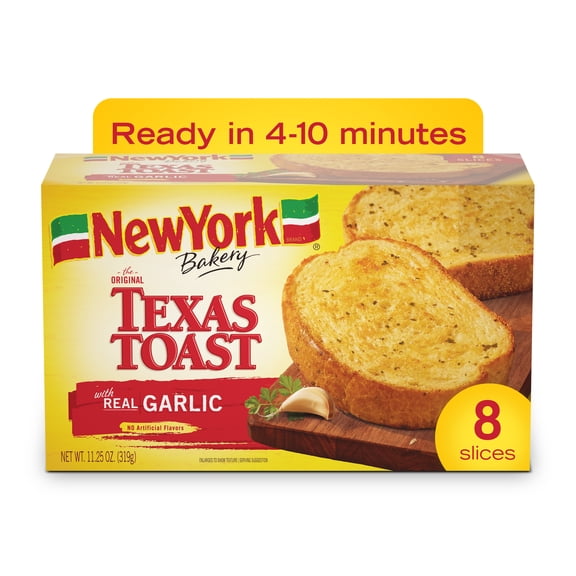New York Bakery Real Garlic Texas Toast, 11.25 oz (8 Count), Frozen