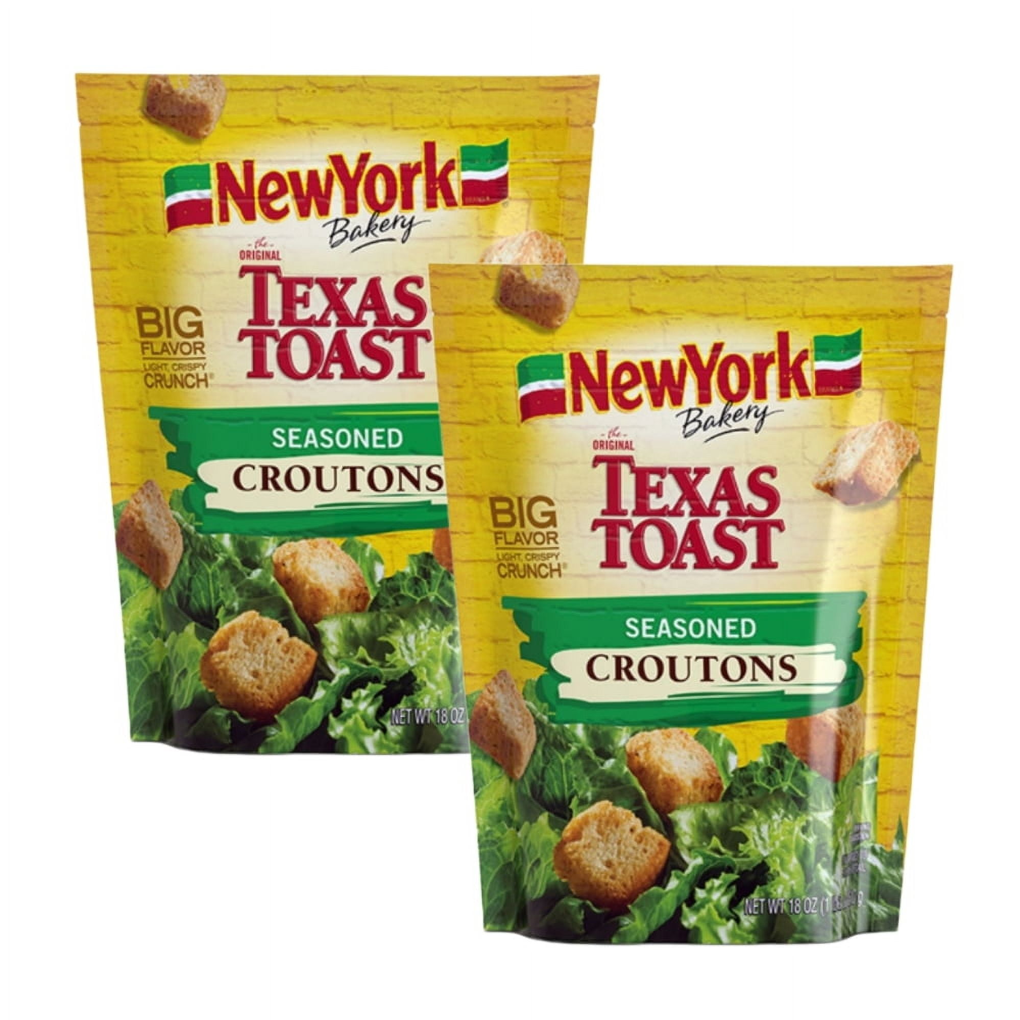 New York Bakery Texas Toast Seasoned Croutons, 5 oz. Bag (2 pack)