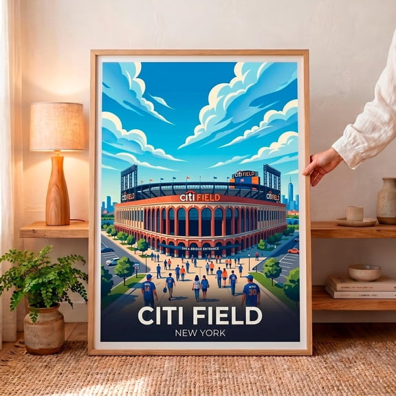 New York Baseball Stadium Sports Wall Art Decor Unframed Paper Print