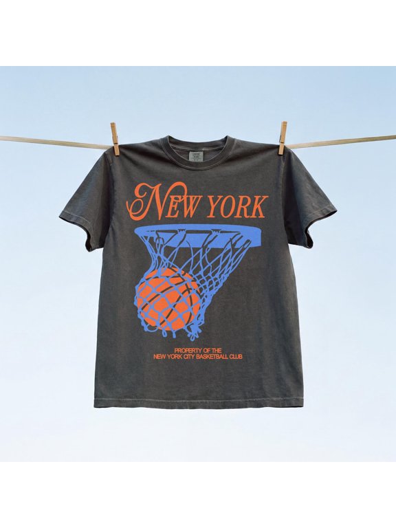 New York Basketball T-Shirt, Retro NY BBall Streetwear