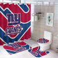thumbnail image 1 of New York Bathroom 4 Pieces Set Shower Curtain, Toilet Lid Cover and Bath Mat, Non-Slip Rugs,Durable and Waterproof for Football Fans Bathroom Decor Set, 72" x 72", 1 of 6