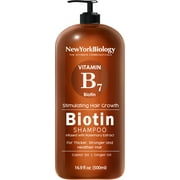 New York Biology Biotin Shampoo for Hair Growth and Thinning Hair – For Men & Women - 16.9 fl Oz