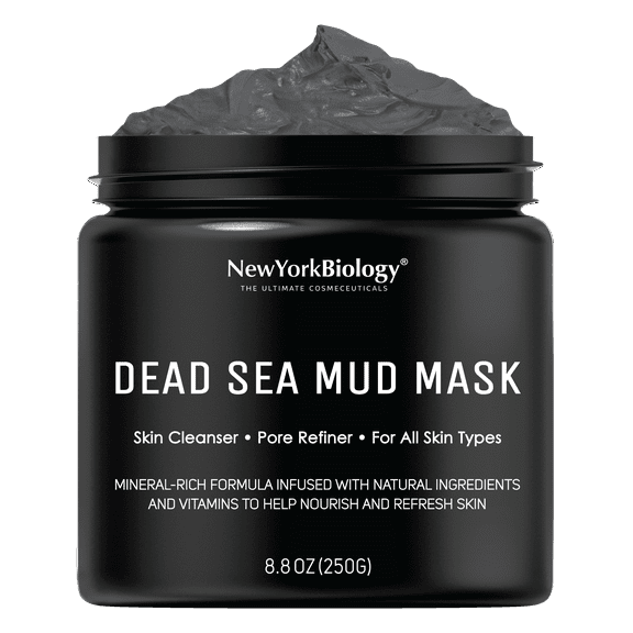 New York Biology Dead Sea Mud Mask for Face & Body, Pore Reducer for Oily Skin, 8.8 oz