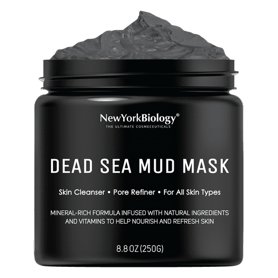 New York Biology Dead Sea Mud Mask for Face & Body, Pore Reducer for Oily Skin, 8.8 oz