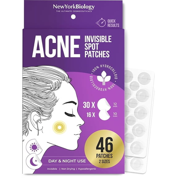 New York Biology Invisible Pimple Patches for Face 46 Count