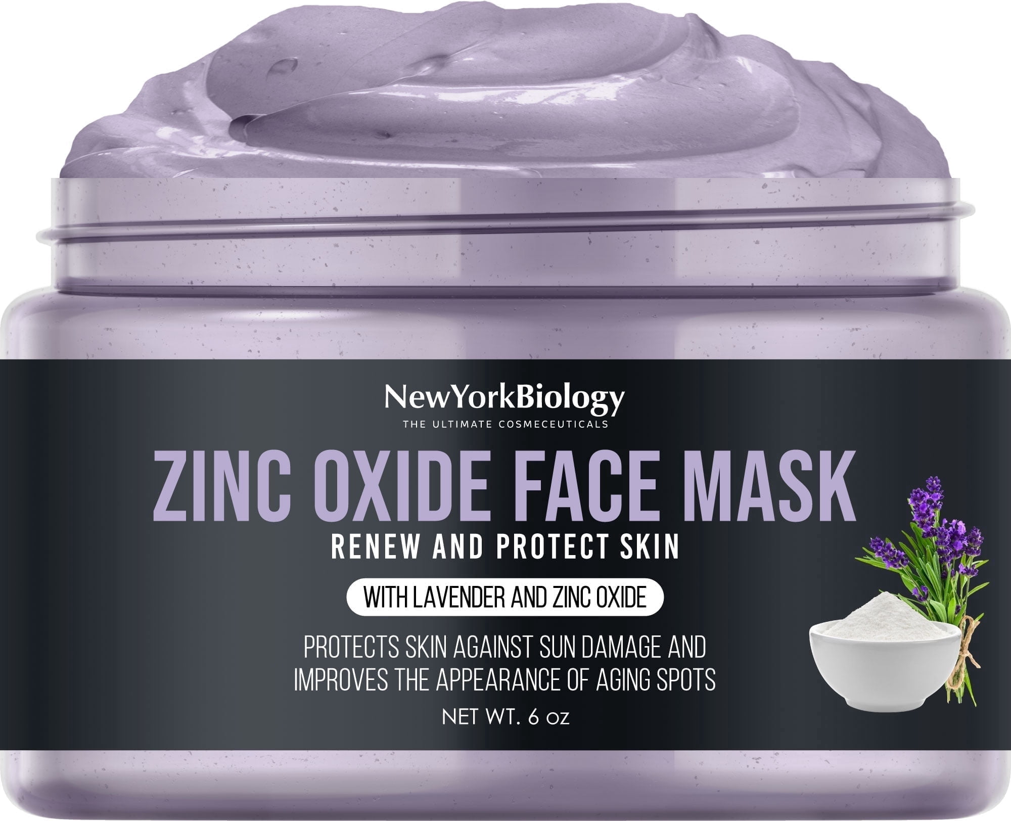 New York Biology Zinc Oxide Facial Mask 6 oz – Moisturizing and