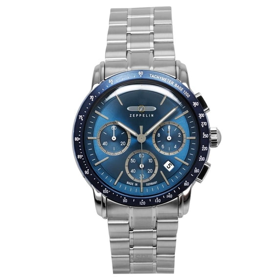 Zeppelin New York Chronograph Stainless Steel Blue Dial Quartz 8878MB3 Men's Watch