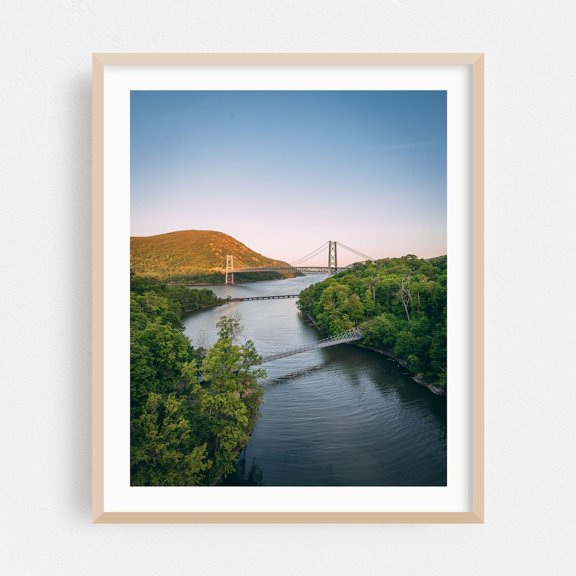 New York Bridge Scenic Landscape Nature Water Fine Mountain Travel Poster Unframed Paper Print