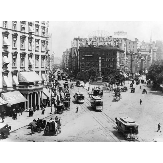 New York Broadway 1899. Na View Of Broadway In New York City Looking North From 23Rd Street. Photographed In 1899.