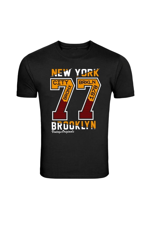 New York Brooklyn 77 Vintage Typography Graphic T-Shirt
