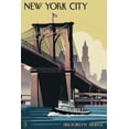 thumbnail image 1 of New York, Brooklyn Bridge (24x36 Giclee Gallery Art Print, Vivid Textured Wall Decor), 1 of 3