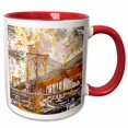 thumbnail image 1 of 3drose, New York Brooklyn Bridge Illustration, 15oz Two-tone Red Mug, 1 of 6