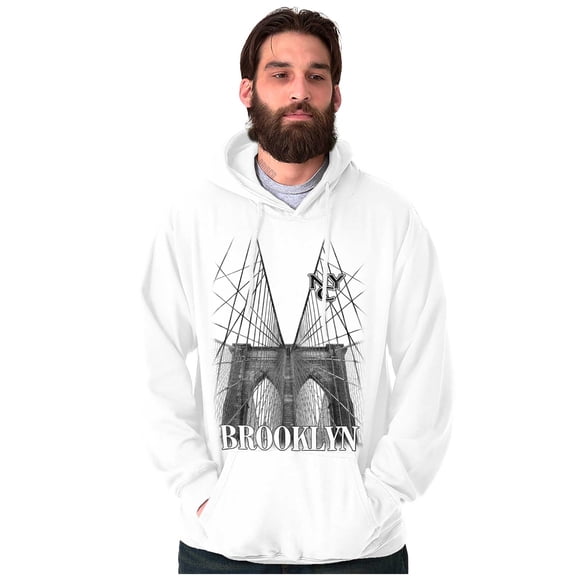 New York Brooklyn Bridge Sketch Hoodie Sweatshirt Women Men Brisco Brands L