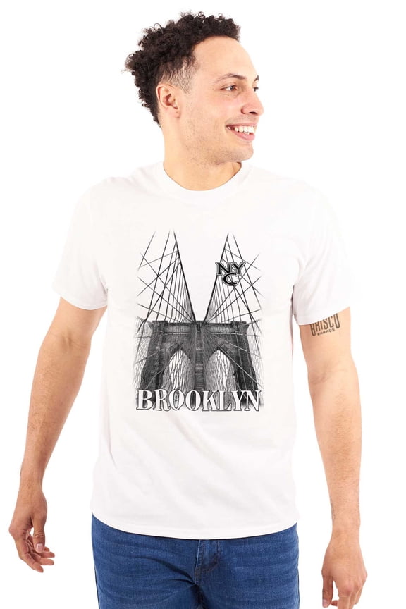 New York Brooklyn Bridge Sketch Men's Graphic T Shirt Tees Brisco Brands S