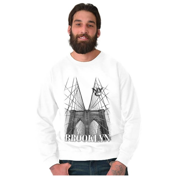New York Brooklyn Bridge Sketch Sweatshirt for Men or Women Brisco Brands X
